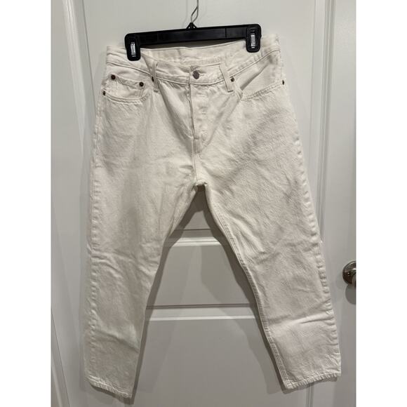 Levi's 501 CT Jeans Women's W29 L32 (W32xL28) White Denim Button Fly - Picture 1 of 12